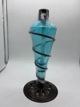 Sunnydaze Outdoor Tabletop Glass And Metal Swirl Patio Lawn Torch Blue. Fixed Price $24.00.