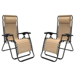 Caravan Canopy Infinity Zero Gravity Steel Frame Patio Deck Chair, Beige (pair). Fixed Price $149.99.
