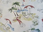 R.e.d International Cotton Fabric Travel Tropics Print Umbrella Bicycle Bthy. Fixed Price $8.00.