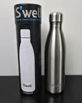 S'well Shimmer Water Bottle Silver Lining 17 OZ/500 Ml Cold Hot SWB-SLVR07. Fixed Price $29.80.