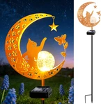 Solar Garden Decor Outdoor Statue, Moon Fairy Figurines With Cat Design. Fixed Price $45.99.