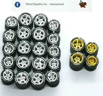 Hot Wheels Good Year Rubber Tires Sets 5 Spoke 12/10 Mm (chrome + Gold). Fixed Price $42.00.
