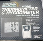 Growers Edge Digital Thermometer Hygrometer With Remote Sensor 716555. Fixed Price $40.00.