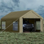 10X20FT Portable Car Port, 200G Pe Tarp Canopy, Roll-up Doors & 4 Windows. Fixed Price $187.85.